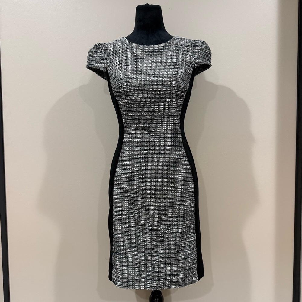 Anthropologie Moulinette Soeurs Black and Gray Tweed Sheath Dress